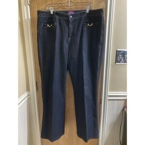 Vintage Westport Jeans Dark Wash Straight Leg Gold Hardware Size 20W Plus